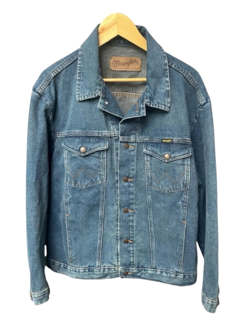 Vintage Wrangler Western Denim Jacket Blue 6-Pocket Cowboy Trucker Approx XL